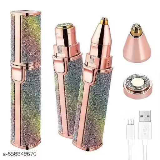Blawless Stylish 2 In 1 Eyebrow Trimmer Runtime 30 Min Body Groomer For Women (Multicolor), Adaptor,Battery Powered